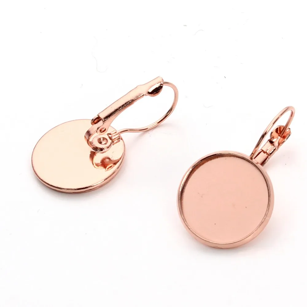 High Quality 10pcs 10/12/14/16/18/20mm Copper Brass Rose Gold Color Earring Base Findings Cabochon Cameo Setting F3323 | Украшения и