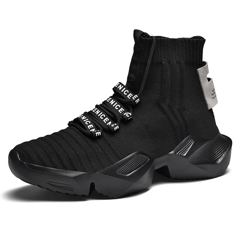 Zapatillas de correr de alta calidad para hombre, calzado deportivo transpirable de suela gruesa para exteriores, con logotipo personalizado, envío directo