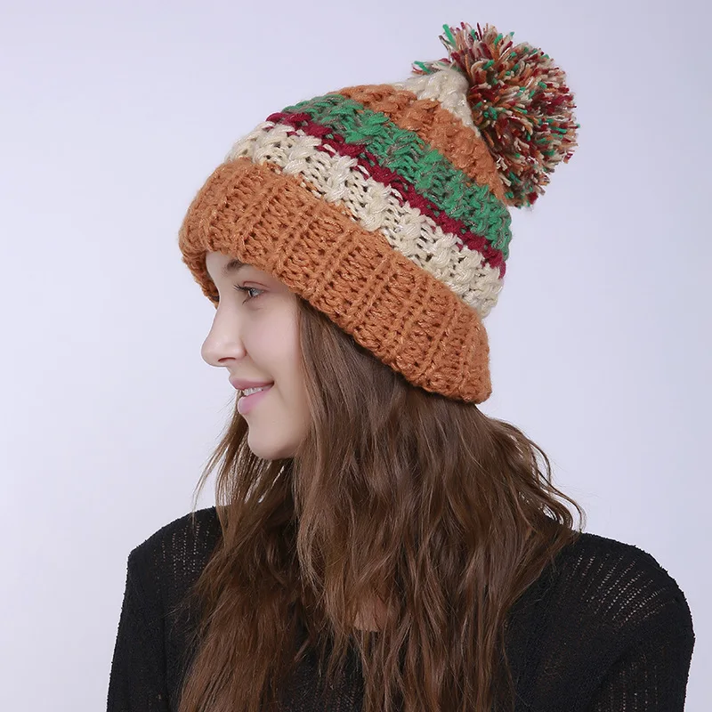 Шапка женская зимняя вязаная мешковатая двухслойная на осень/зиму 2019 |