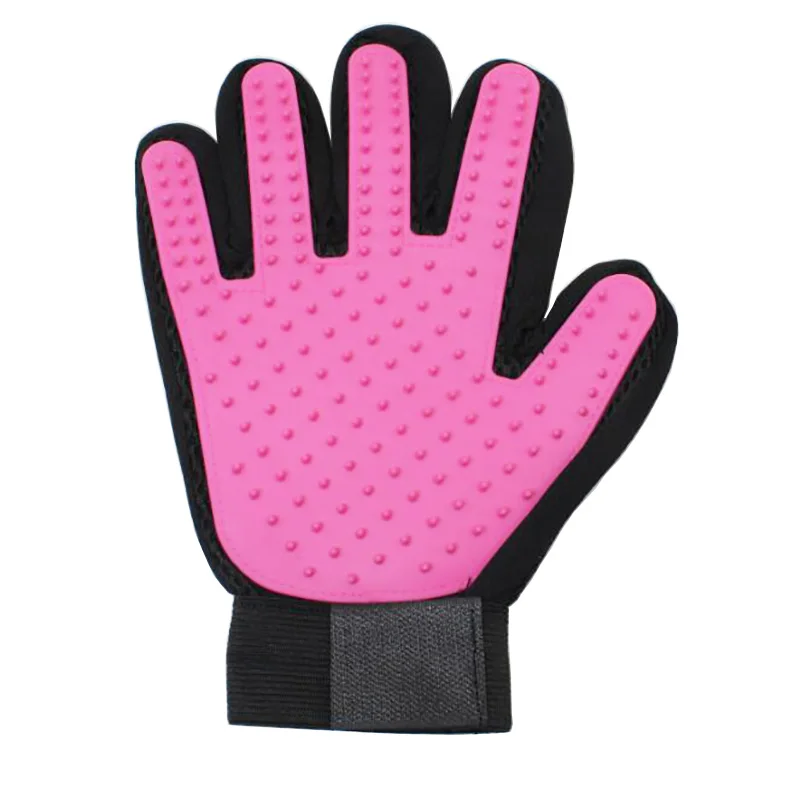pink right Щетка для ухода за кошками, перчатка для удаления кистей, сенсорная собачка для домашних животных, мягкая эффективная Массажная расческа для мытья меха, чистящая щетка для домашнего животного - Цвет: pink right