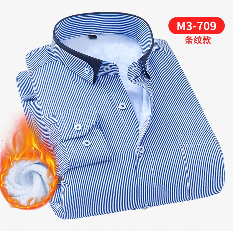 Зимняя мужская рубашка теплый 5XL 6XL 7XL 8XL пушистым Повседневное Рубашка свободного кроя однотонные полосы Мужская рубашка с длинным рукавом с длинными рукавами