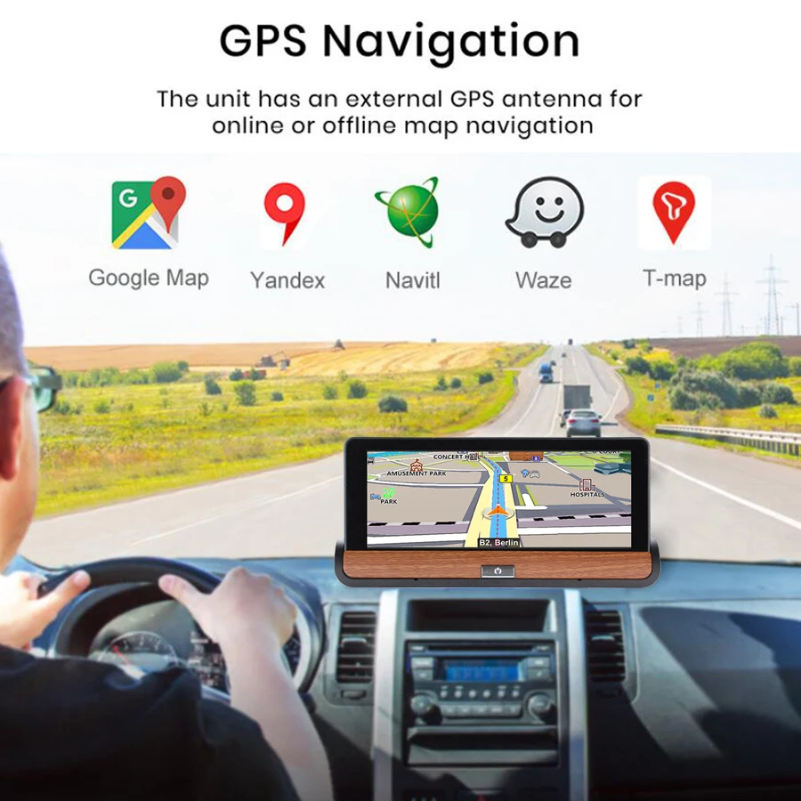 WHEXUNE 7," ips 4G Android Dash камера FHD 1080P Автомобильный видеорегистратор gps навигация Bluetooth двойной объектив Автомобильный видеорегистратор удаленный монитор
