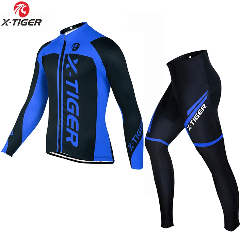 Jerseys and Pant X-Tiger, зимний комплект из Джерси для велоспорта, Теплая Флисовая одежда для велоспорта, одежда для горного велосипеда, одежда для велоспорта - Цвет: Jerseys and Pant