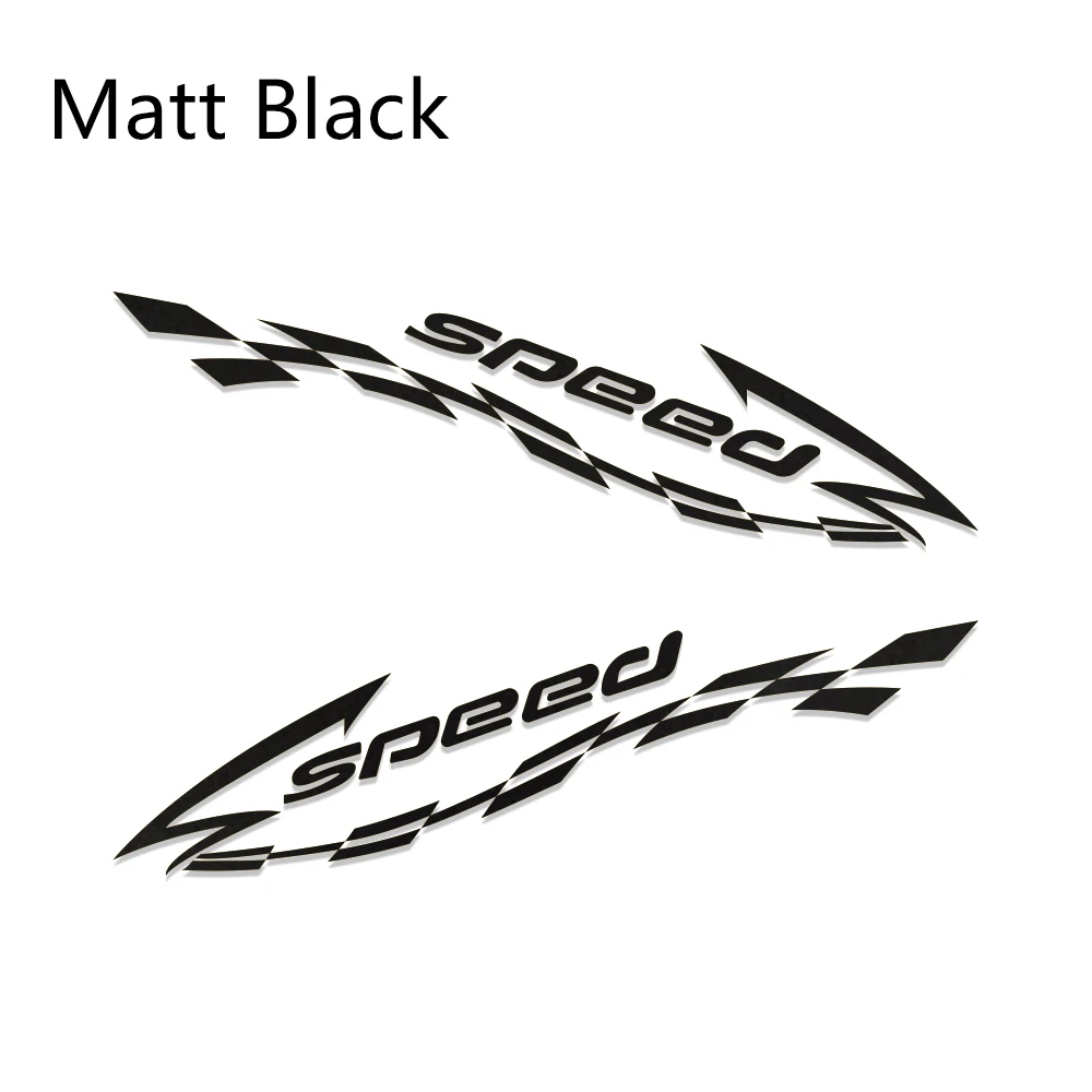 Matt Black 2 шт. гоночный стиль виниловые наклейки на машину обертывание Авто длинные боковые полосы наклейки скорость автомобиля графика DIY наклейки автомобильные принадлежности для тюнинга - Название цвета: Matt Black