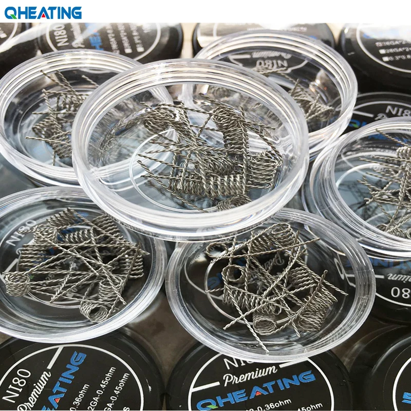 Qheating 10 шт./лот Предварительно Построенная катушка NI80 Premade Alien витая DIY Heating Clapton