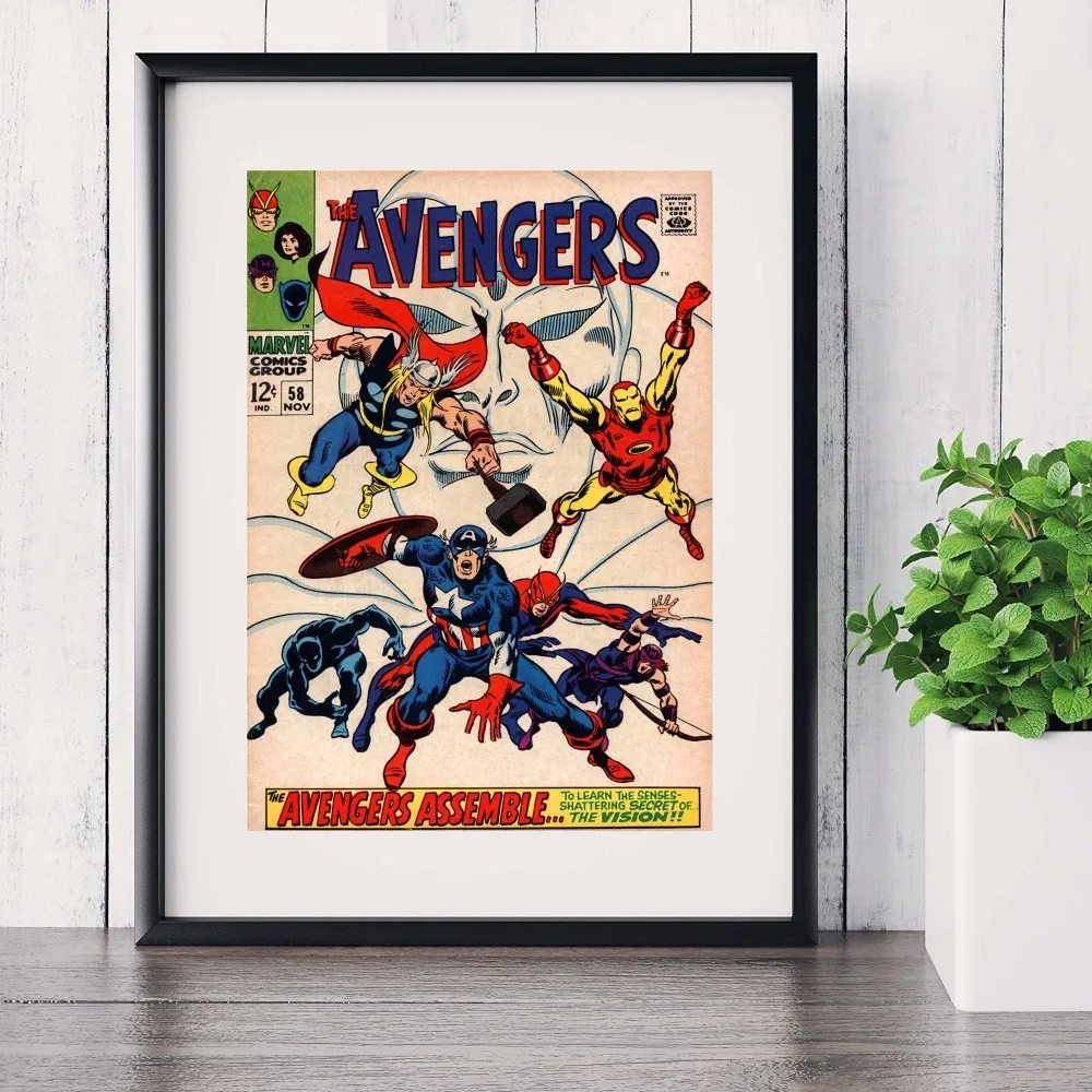 Marvel Герои комиксов современный постер искусство настенные картины шелковая