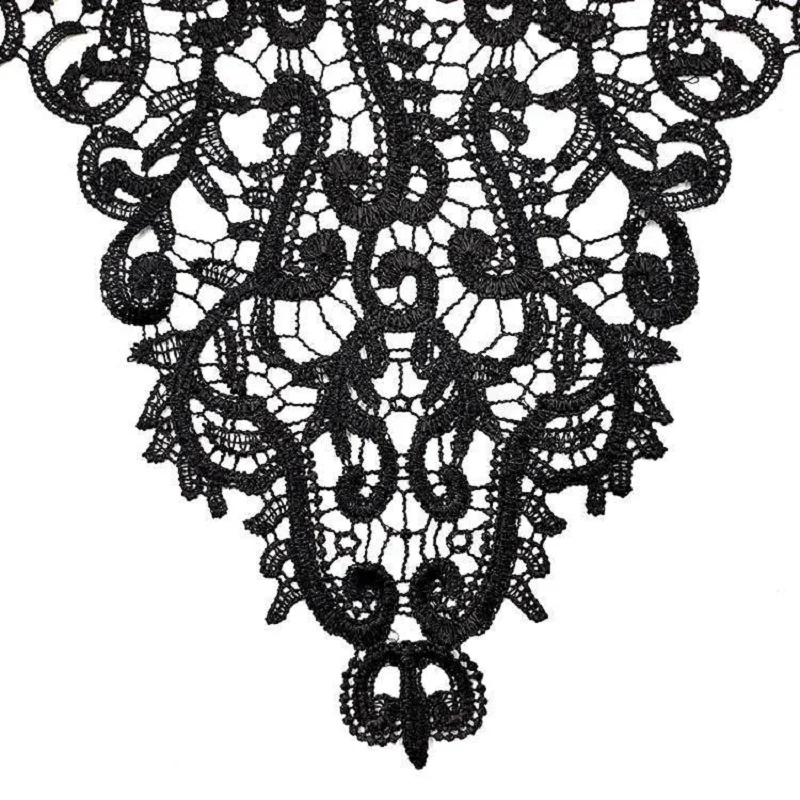 1 шт. Цветочная вышивка цветочное кружево шейный воротник аппликация краями