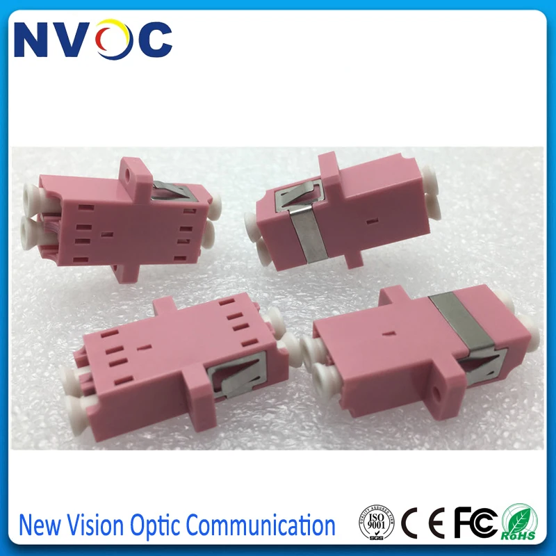 200 шт./лот мм Дуплексный LC/UPC OM4 розовый волоконно оптический соединитель