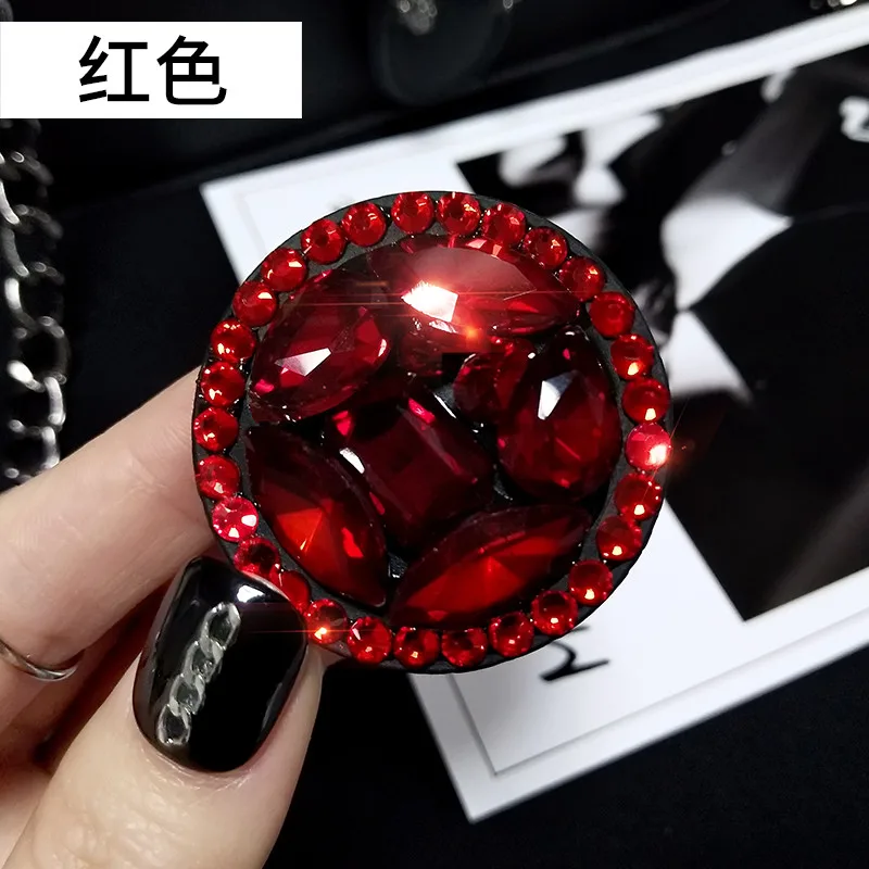 red Кольцо Круглый держатель для розетка для мобильного телефона телефон Подставка для xiaomi redmi Note 7 iphone X XS Max Стразы Кронштейн ручной - Цвет: red