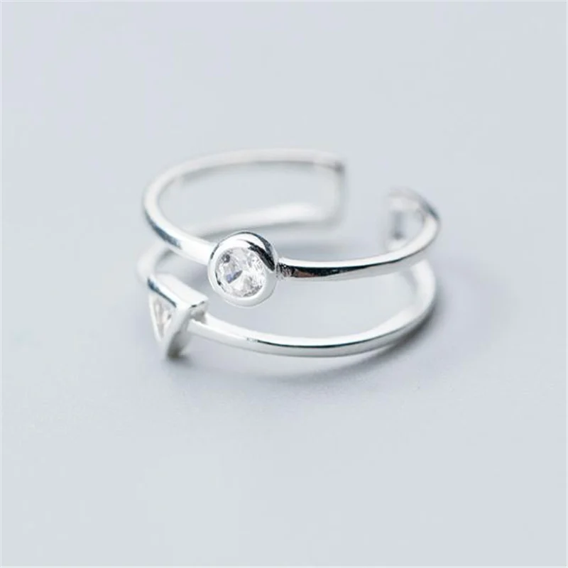 Женское Двухслойное кольцо с инкрустацией из серебра 925 пробы|Кольца| |