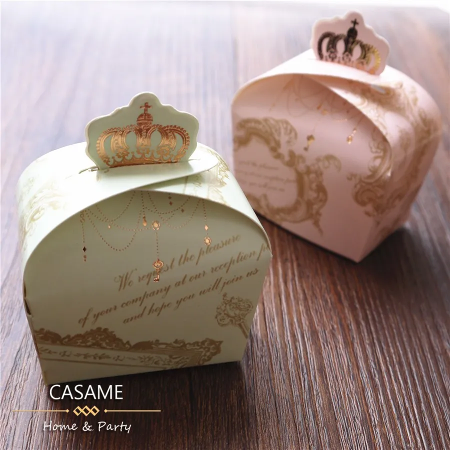 800 шт DIY бумажные подарочные коробки королевской короны для душа шоколадные