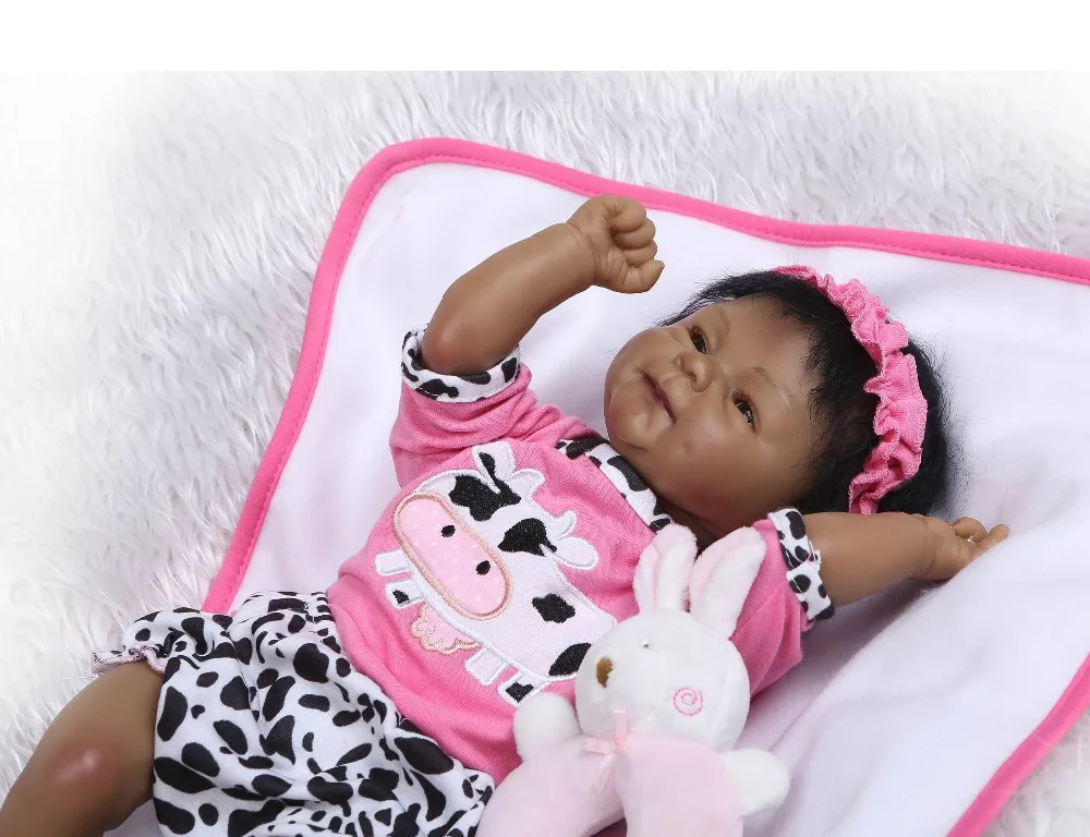 NPK 18 Inch Indian Style Vinyl Silicone Reborn Baby Doll Birthday Gift Bebe Boneca Black Skin Girl Toy Educational Dolls | Игрушки и