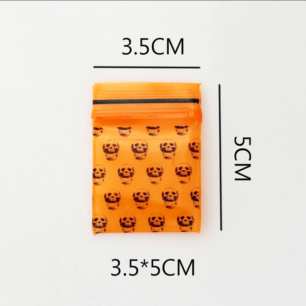 500 шт./лот 3.5x5 см 1.4 ''х 2'' оранжевый печатные череп печати маленький размер