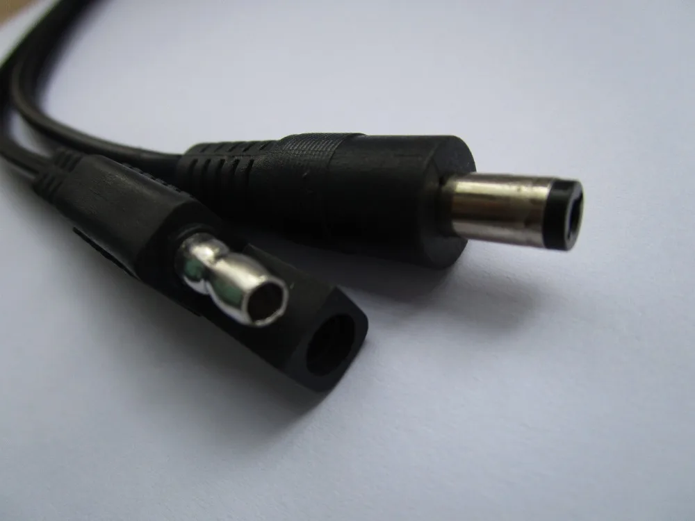 2 шт. 5 5x2 1x10 мм DC power штекер для SAE автомобильный удлинитель 1.31мм ^ x2C 16AWG 25 см черный