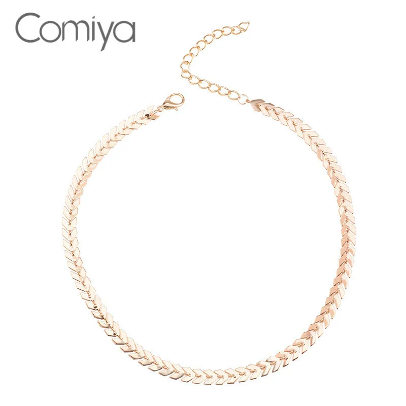 Comiya модные золотые серебряные звенья цепи Чокеры ожерелье для женщин Collare Feminino