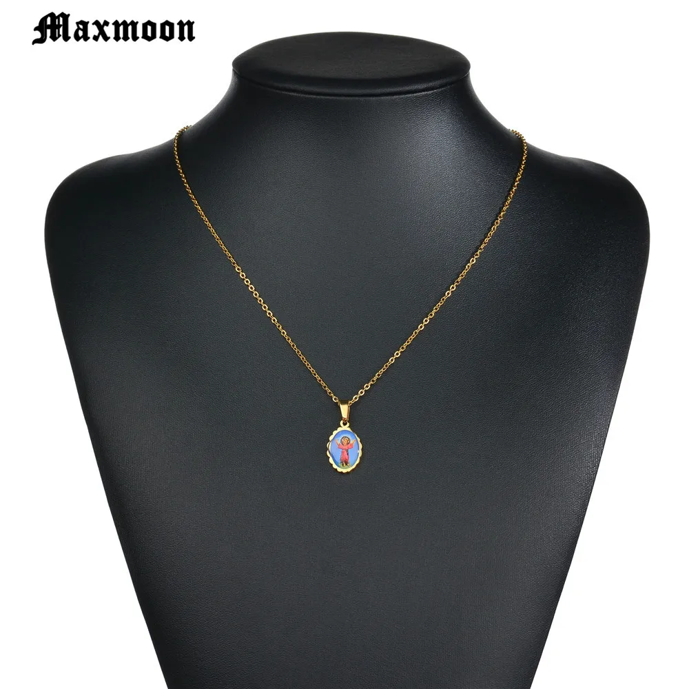 Maxmoon Золотая католическая Дева Мэри подвеска в форме ангела для ожерелья из