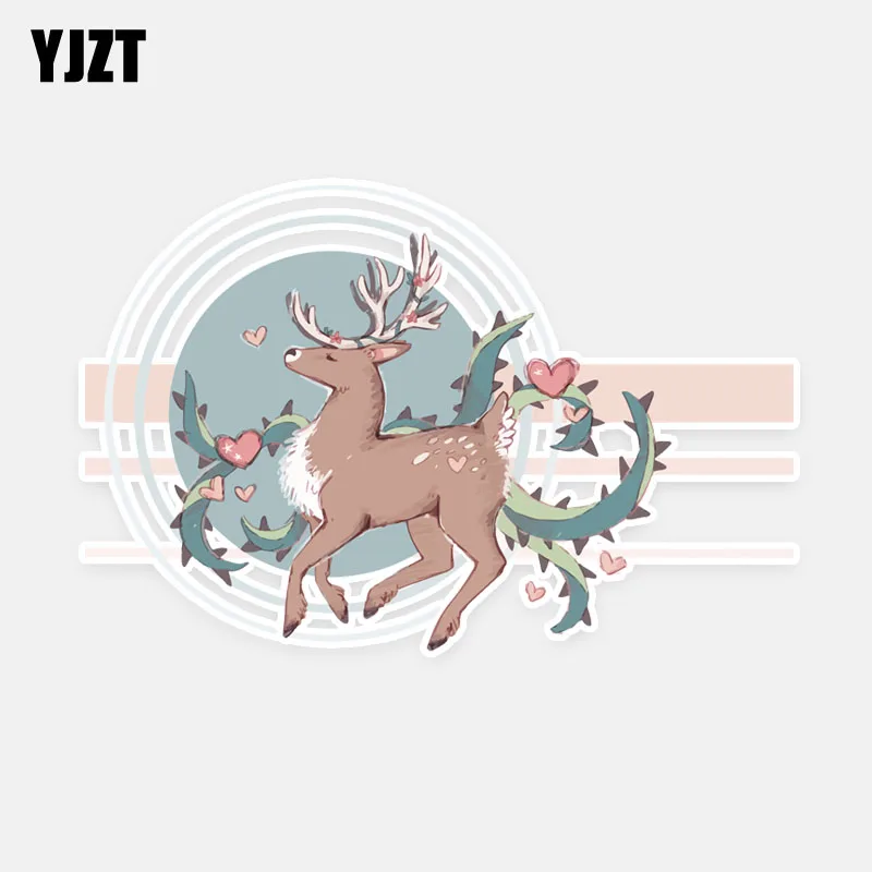 

YJZT 13CM*8.6CM Beautiful Animal Deer PVC Car Sticker Decal Graphical 5-0697