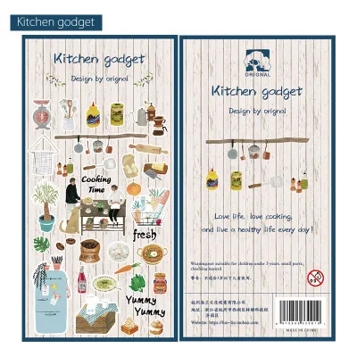 kitchen 6 узоров завод высечки бумажные этикетки наклейки для скрапбукинга Хобби DIY клей блокнот планировщик украшения - Цвет: kitchen