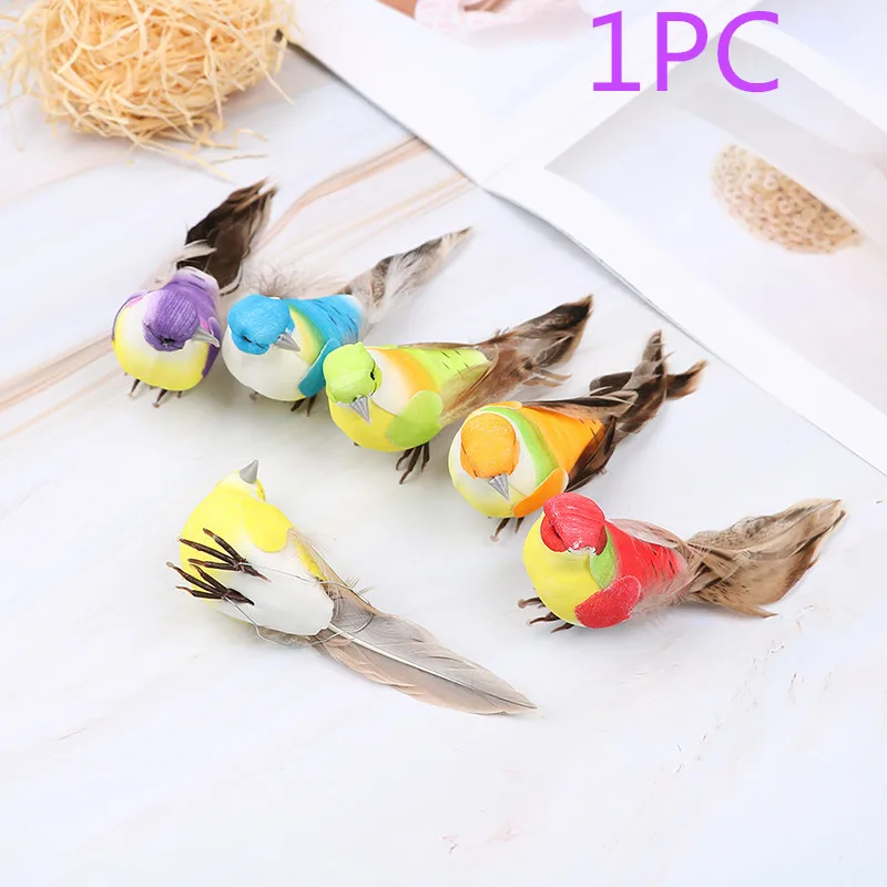 color random Искусственные пенные перья имитация птицы DIY вечерние Поделки орнамент реквизит домашний сад свадебное украшение - Цвет: color random