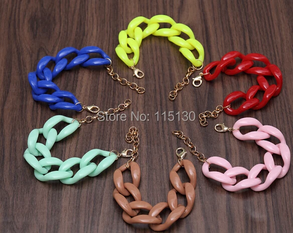 Новый модный акриловый браслет Fishsheep с звеньями цепи для женщин и мужчин богемные