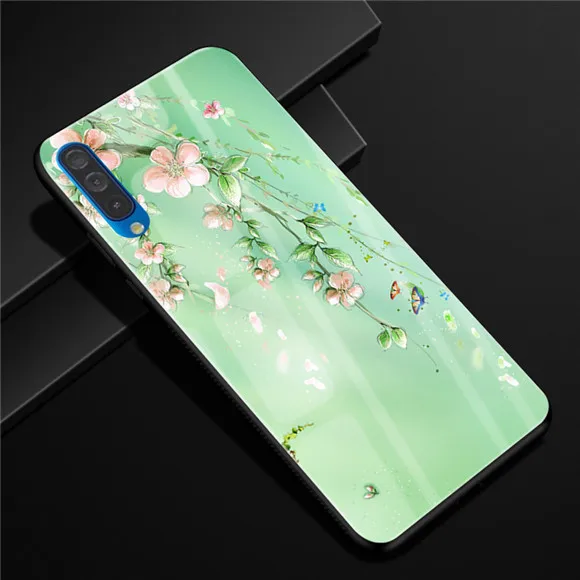 K 6,4 ''для samsung Galaxy A50 чехол A 50 стекло Funda жесткий чехол для samsung Galaxy A50 мягкая рамка A 50 закаленное - Цвет: 14