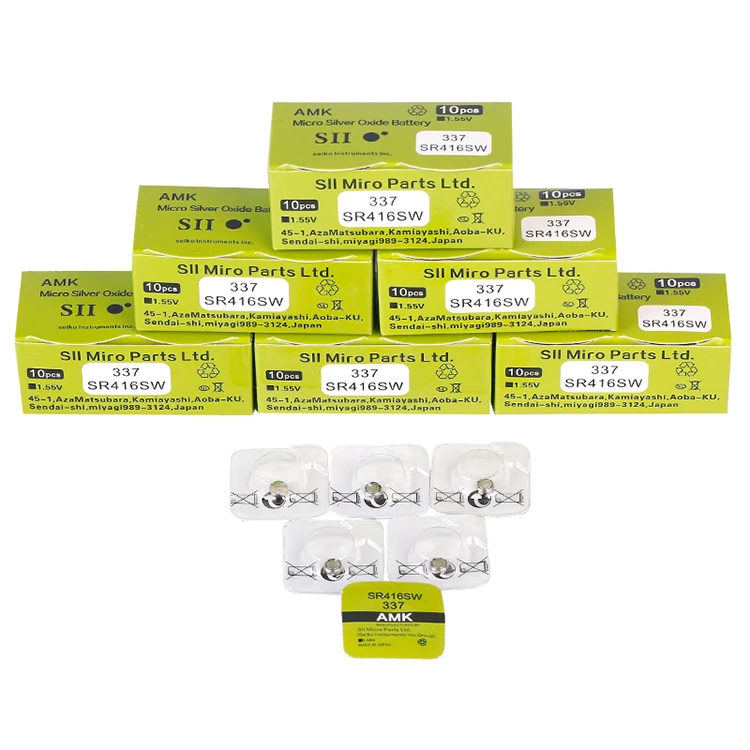 50 шт./лот AMK 337 sr416sw кнопочные аккумуляторы 1 55 оксид серебра 623 D337 V337 SP337 часы