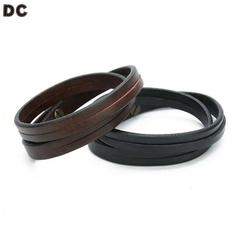 

DC Men Bracelets Multi Layer Leather Punk Men Jewelry Bracelets Personality Charm Outdoor Sport Fashion Trinkets Gift Bangles