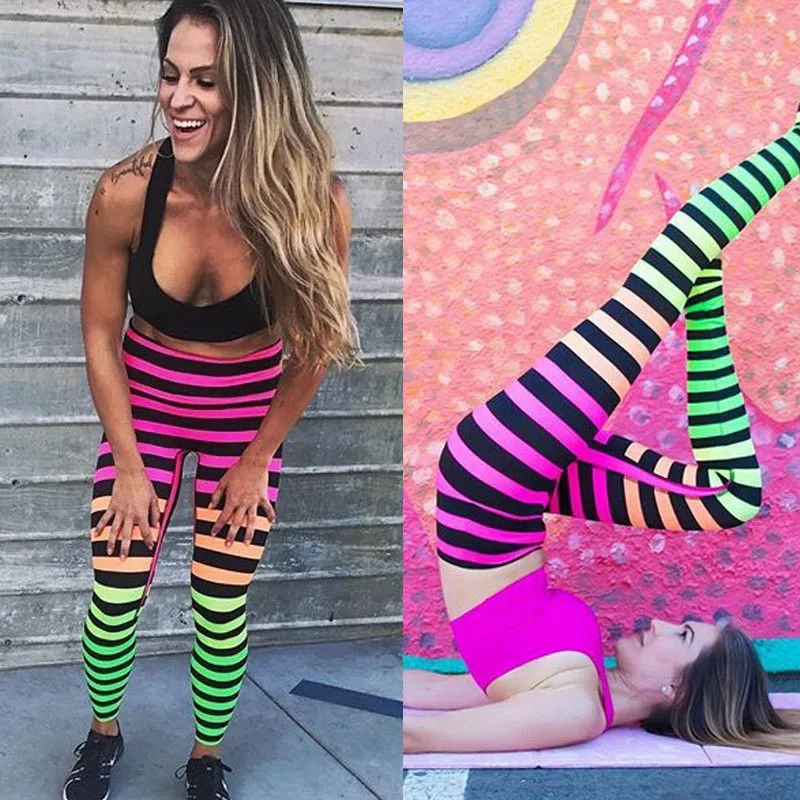 Модные Полосатые эластичные брюки для матери и дочери с высокой талией женская