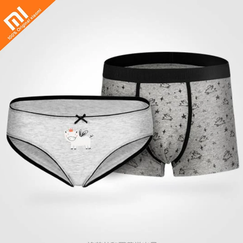 Оригинал xiaomi mijia романтическое нижнее белье с принтом 95% хлопок мужское и женское