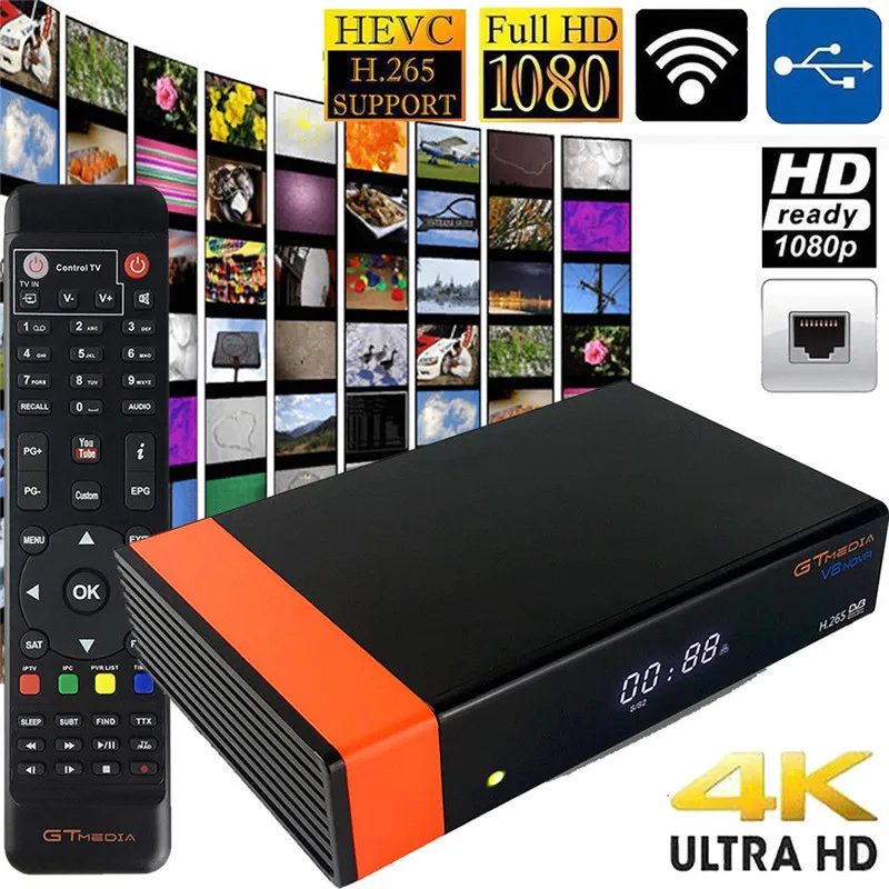 1 Набор Gtmedia V8 Nova HD 1080P DVB S2 декодер встроенный WIFI спутниковый ТВ приемник коробка с