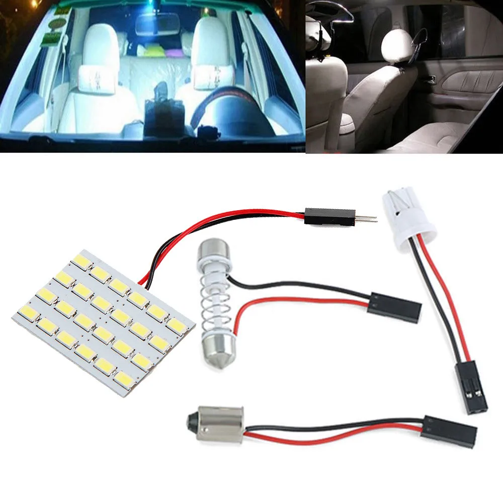 Автомобильный светильник 24SMD 5630 светодиодный чип T10 BA9S купольный для чтения