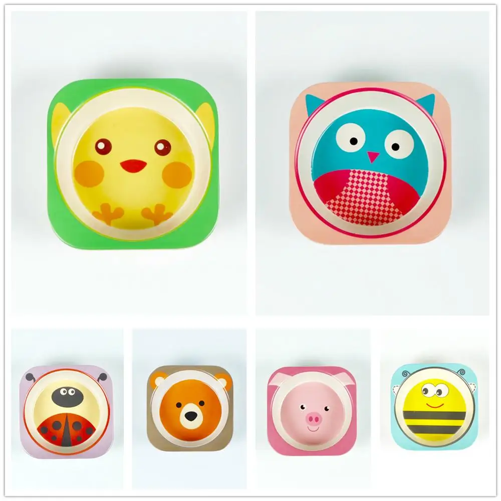 Детская посуда из натурального бамбукового волокна с рисунком миска для курицы