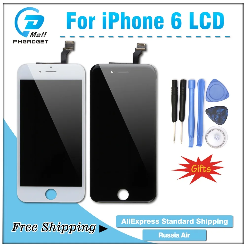 Обычная доставка! Распродажа! Дисплей и сенсорный ЖК-экран для iPhone 6 6G подарки |