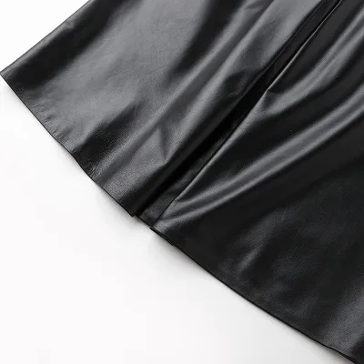 Sheepskin Half-length A-line Leather Skirt | Женская одежда