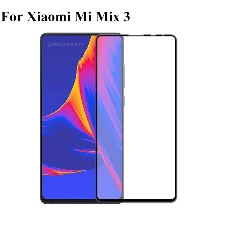 Черное полное покрытие закаленное стекло для Xiaomi Mi Mix3 Mix 3 Защитная пленка экрана