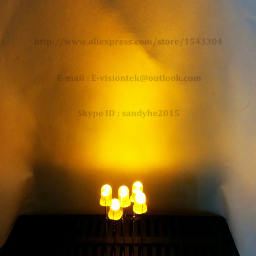 diffused yellow 100 шт. светодиодный Диод 3 мм белый красный зеленый синий УФ-желтый светильник Лампада супер яркий 3 мм круглый светильник светодиод - Цвет: diffused yellow