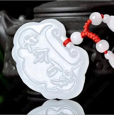 Baby the best gift Pure manual sculpture longevity locked ruyi pendant tie-in white bead string necklace Boys and girls styles | Украшения
