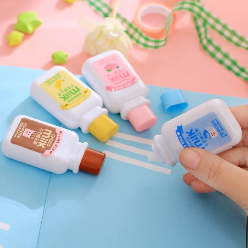 Корректирующая лента Kawaii White Out для молочной бутылки Канцтовары школьные