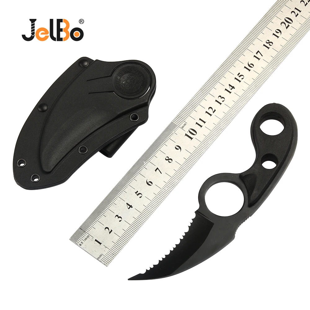 JelBo Karambit черный нож для выживания CS GO тактический шеи походный мини уличный
