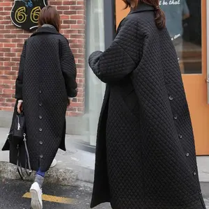 Зимнее черное длинное пальто 2022, Женская куртка, Высококачественная однобортная модная базовая Свободная Женская куртка Parker W612