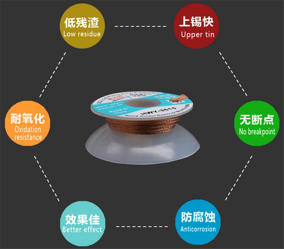 

2017 HOT 1pcs Welding Wires Desoldering Braid Solder Remover Wick WY2015