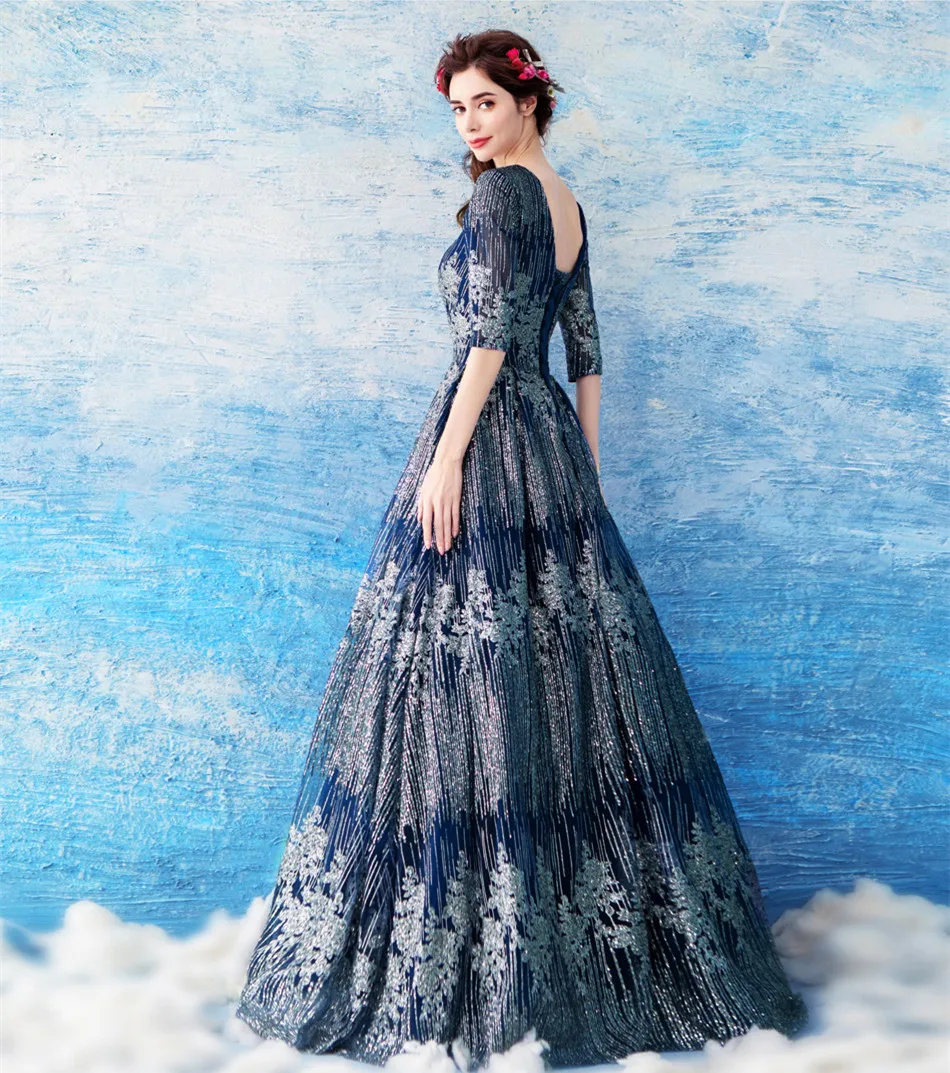 JaneVini Vestidos Роскошные платья с блестками и рукавом до локтя для мамы невесты 2018