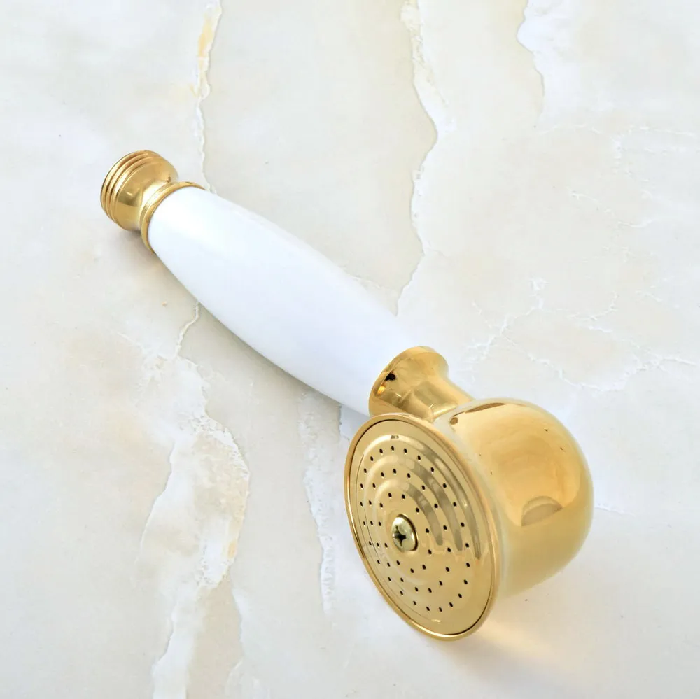 Luxury Polished Gold Color Brass Telephone Shape Hand Spray Handheld Shower head / Bathroom Accessory (Standard 1/2&quot) mhh048 |