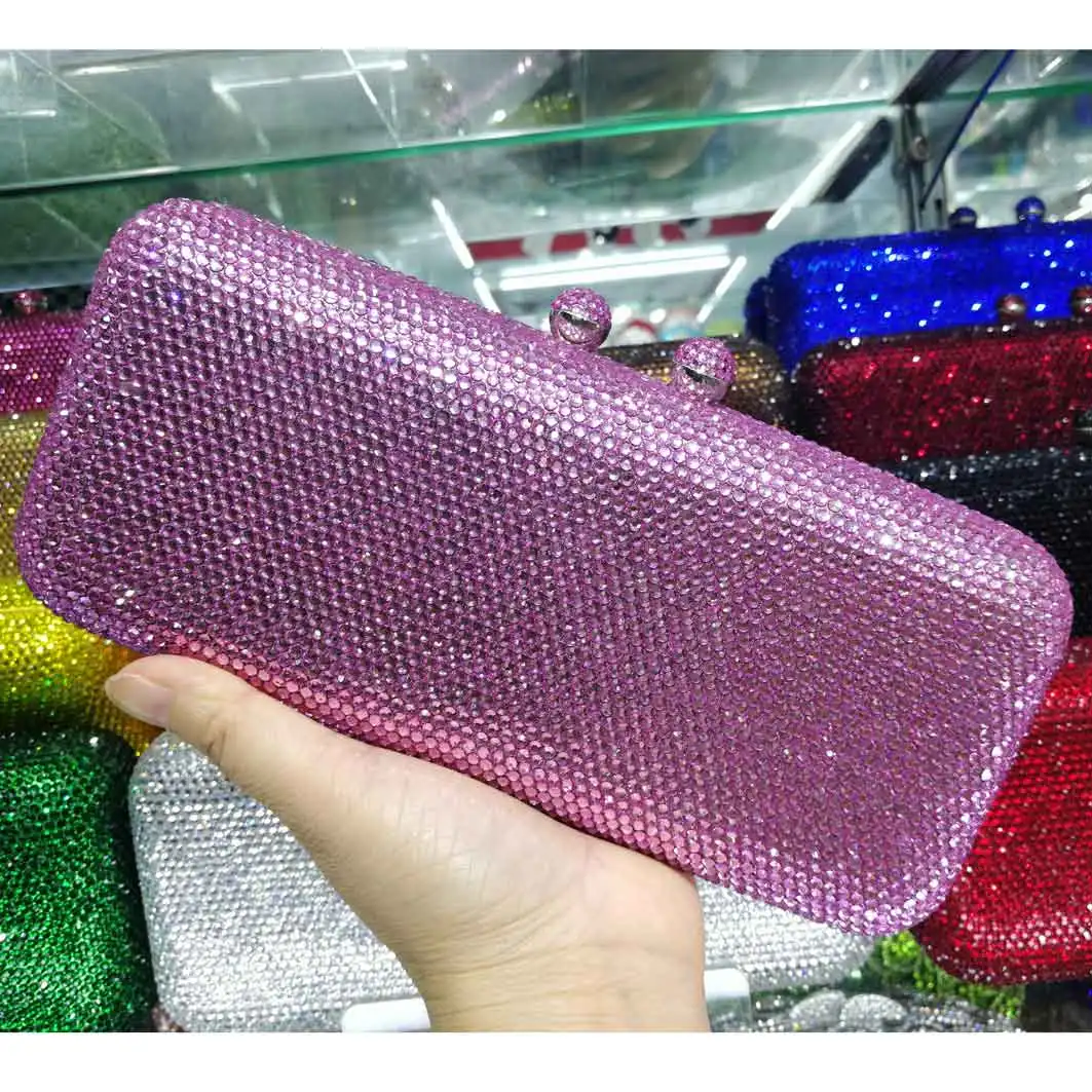 Pink Yollew Зеленый Кристалл вечерние свадебные клатчи дешевле Горячие Кристалл вечерние сумки женские цепи сумки на плечо - Цвет: Pink