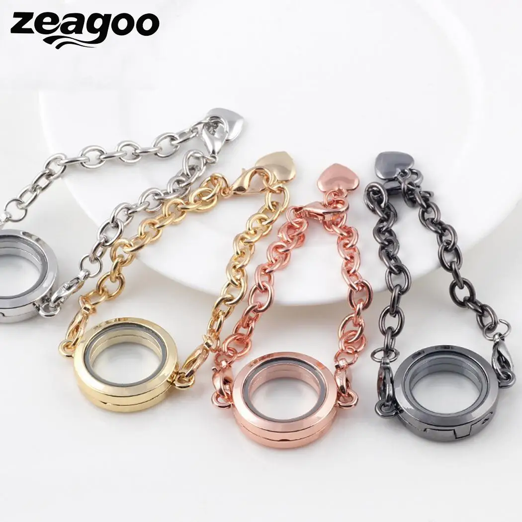 Стекло живущих медальон браслет горный хрусталь памяти Bling Круглый Цепь Звезды