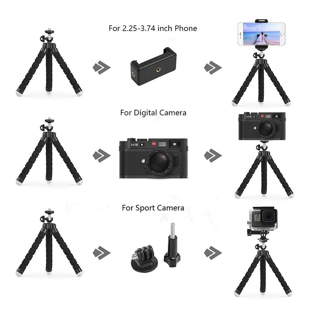 Duszake I9 Mini Tripod For Camera Smartphone Phone Flexible iPhone Samsung Xiaomi Huawei Mobile | Электроника