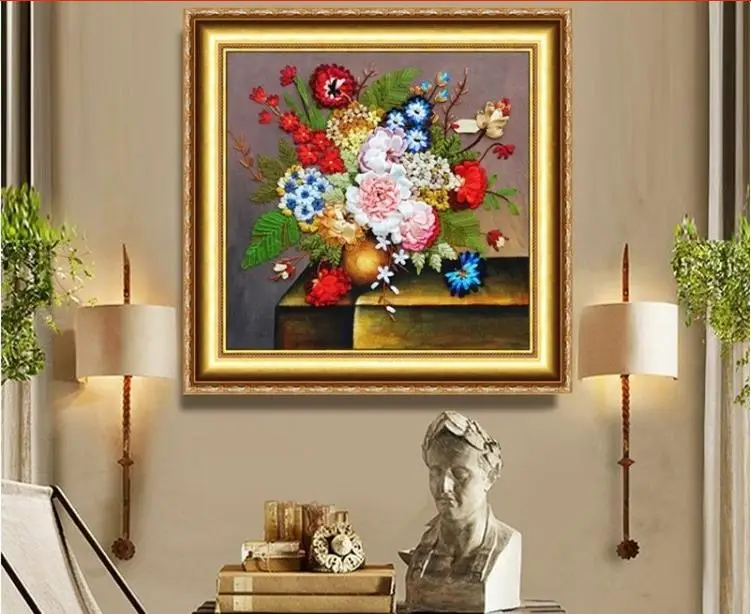 Наборы для вышивки крестиком ручная работа рукоделие китайская шелковая лента