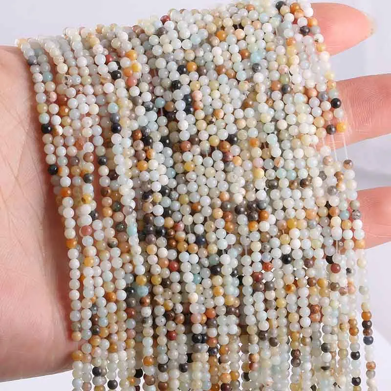 Amazonite Новинка,, бусы из натурального камня, розовые кварты, аметисты, Агаты, бусины для изготовления ювелирных изделий, бисероплетение, сделай сам, браслет 2 мм, 3 мм - Цвет: Amazonite