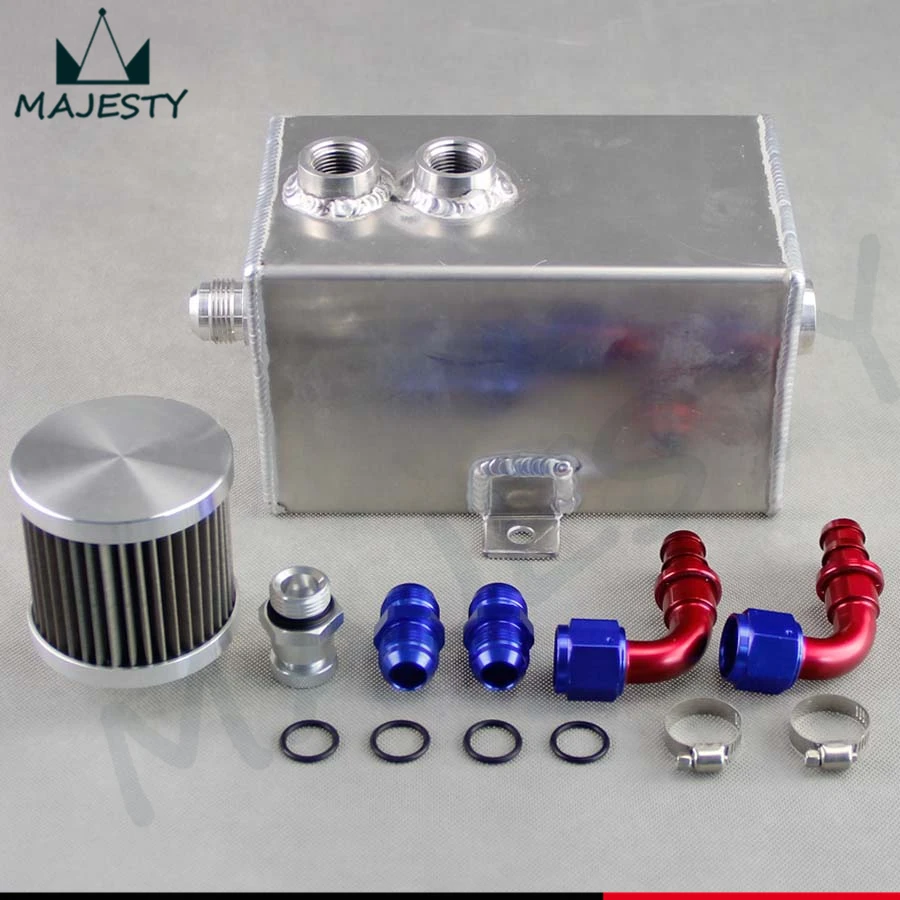 Универсальный 3л алюминиевый маслоуловитель БАК с дыхательным и дренажным