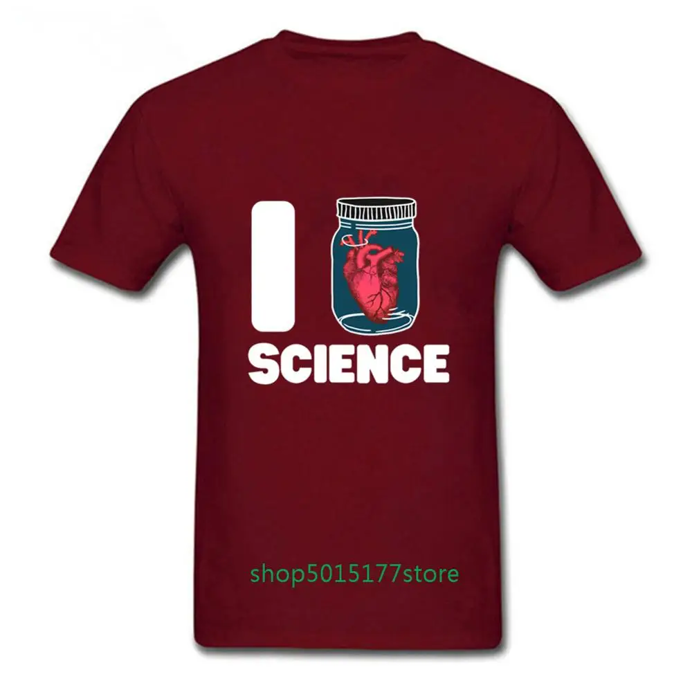 Новейший дизайн мужская футболка с логотипом Science Camiseta Homme I Love Heart короткий рукав